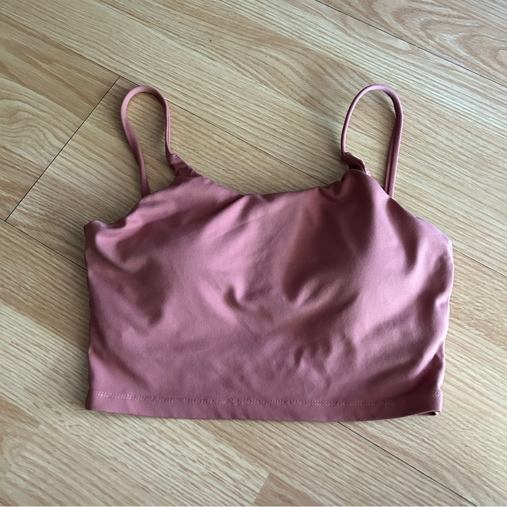 Women’s Mauve Pink Padded Active Cropped Sports Bra Tank Small/4